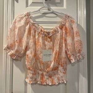 Olivia James Gia Top NWT Coral 100% cotton-size S bin5